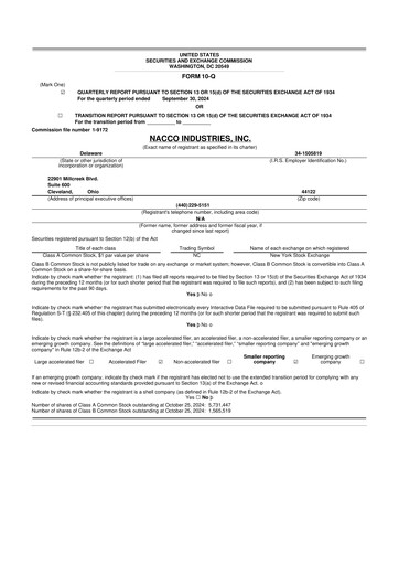 Thumbnail NACCO Industries
 10-Q Quarterly Report FY2024 
