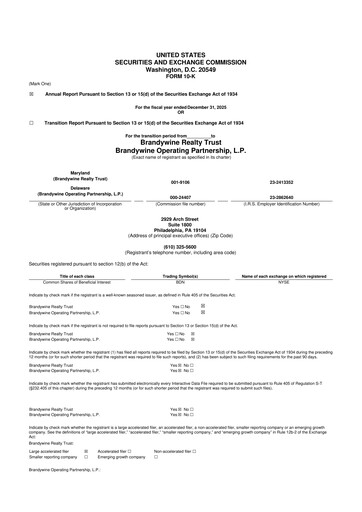 Thumbnail Brandywine Realty Trust
 10-K Annual Report 2025