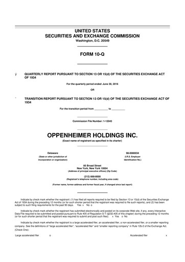 Thumbnail Oppenheimer Holdings
 10-Q Quarterly Report FY2016 