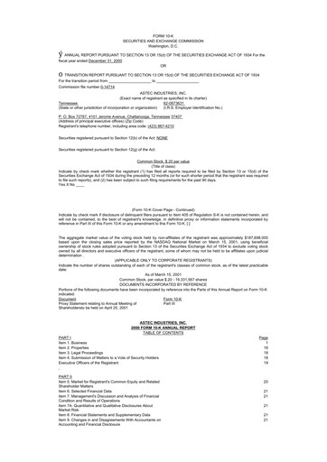 Thumbnail Astec Industries
 10-K Annual Report 