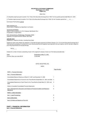 Thumbnail Astec Industries
 10-Q Quarterly Report FY 