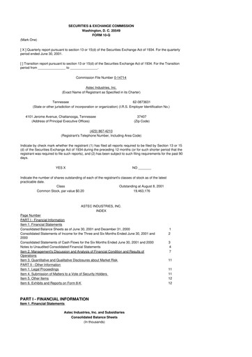 Thumbnail Astec Industries
 10-Q Quarterly Report FY 