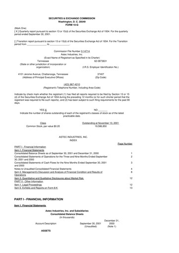 Thumbnail Astec Industries
 10-Q Quarterly Report FY 