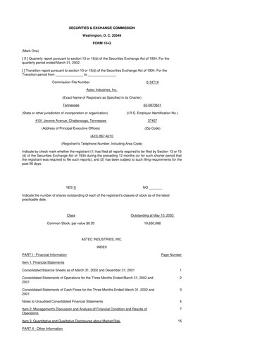 Thumbnail Astec Industries
 10-Q Quarterly Report FY 
