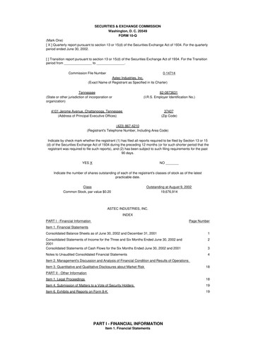 Thumbnail Astec Industries
 10-Q Quarterly Report FY 