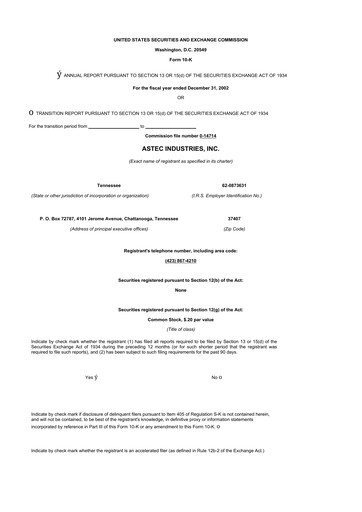 Thumbnail Astec Industries
 10-K Annual Report 