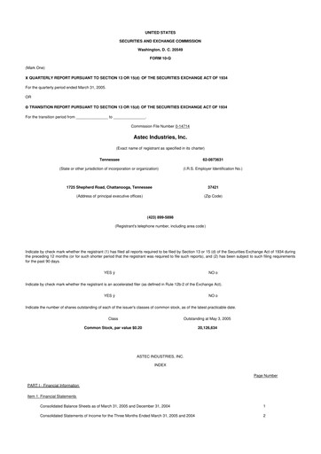 Thumbnail Astec Industries
 10-Q Quarterly Report FY 