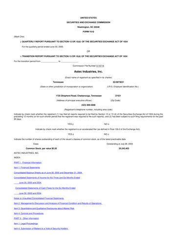 Thumbnail Astec Industries
 10-Q Quarterly Report FY 