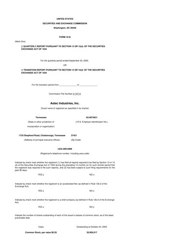 Thumbnail Astec Industries
 10-Q Quarterly Report FY 