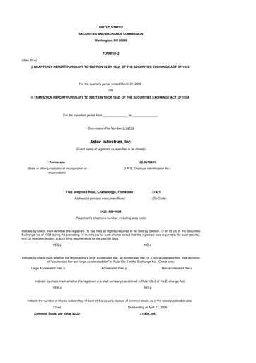 Thumbnail Astec Industries
 10-Q Quarterly Report FY 