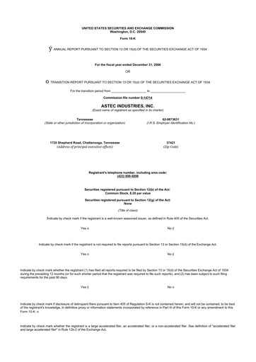 Thumbnail Astec Industries
 10-K Annual Report 