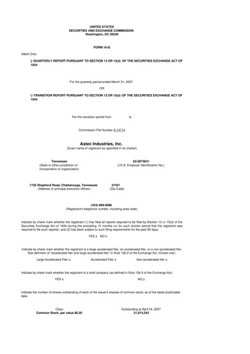 Thumbnail Astec Industries
 10-Q Quarterly Report FY 