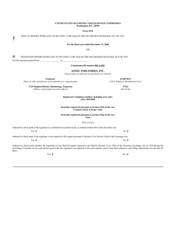 Thumbnail Astec Industries
 10-K Annual Report 