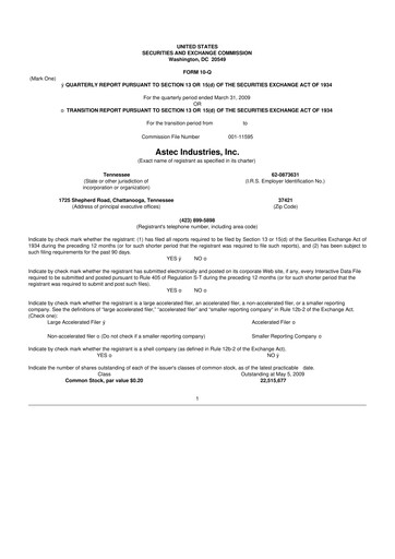 Thumbnail Astec Industries
 10-Q Quarterly Report FY 