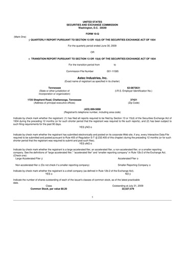 Thumbnail Astec Industries
 10-Q Quarterly Report FY 