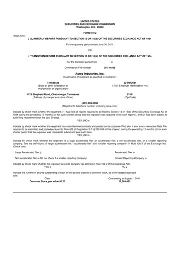 Thumbnail Astec Industries
 10-Q Quarterly Report FY2011 