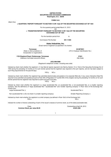 Thumbnail Astec Industries
 10-Q Quarterly Report FY2013 