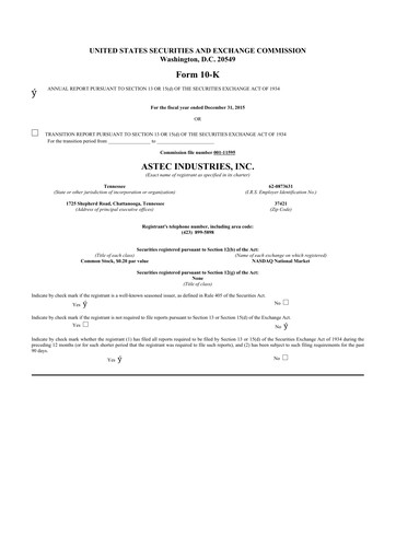 Thumbnail Astec Industries
 10-K Annual Report 2015