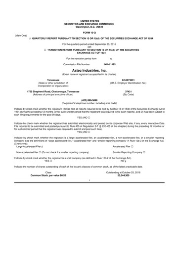 Thumbnail Astec Industries
 10-Q Quarterly Report FY2016 