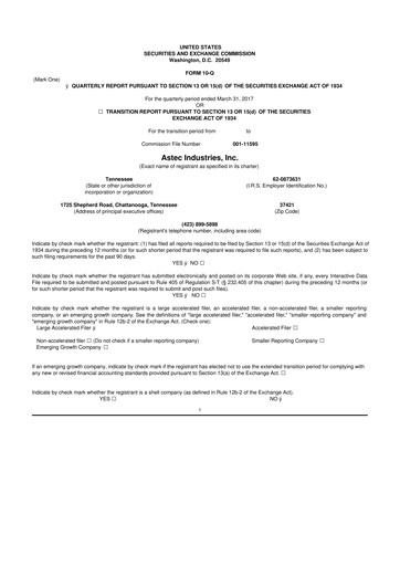 Thumbnail Astec Industries
 10-Q Quarterly Report FY2017 