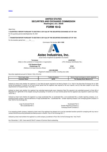 Thumbnail Astec Industries
 10-Q Quarterly Report FY2021 