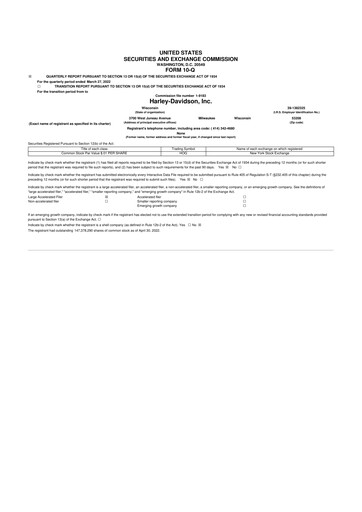 Thumbnail Harley-Davidson
 10-Q Quarterly Report FY2022 