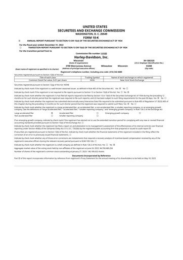Thumbnail Harley-Davidson
 10-K Annual Report 2022