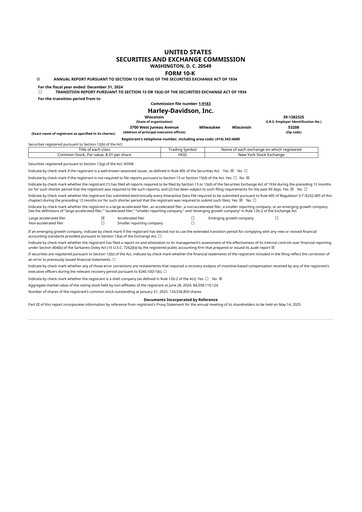 Thumbnail Harley-Davidson
 10-K Annual Report 2024