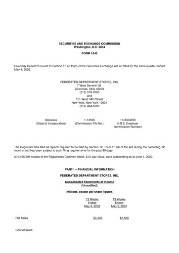 Thumbnail Macy's
 10-Q Quarterly Report FY 