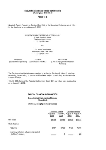 Thumbnail Macy's
 10-Q Quarterly Report FY 