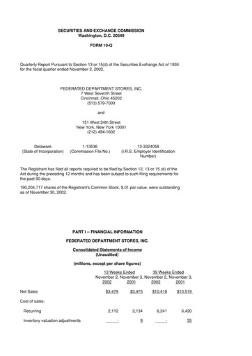 Thumbnail Macy's
 10-Q Quarterly Report FY 