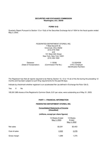 Thumbnail Macy's
 10-Q Quarterly Report FY 