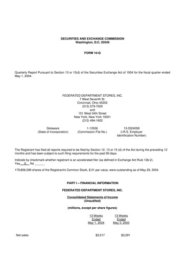 Thumbnail Macy's
 10-Q Quarterly Report FY 