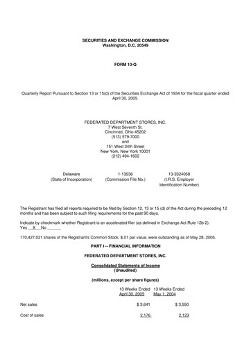 Thumbnail Macy's
 10-Q Quarterly Report FY 