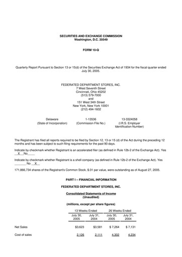 Thumbnail Macy's
 10-Q Quarterly Report FY 