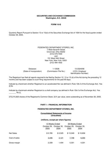 Thumbnail Macy's
 10-Q Quarterly Report FY 