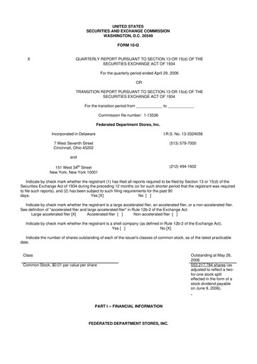 Thumbnail Macy's
 10-Q Quarterly Report FY 