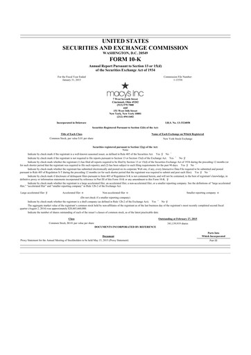 Thumbnail Macy's
 10-K Annual Report 2014