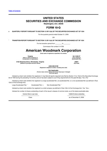 Thumbnail American Woodmark
 10-Q Quarterly Report FY 