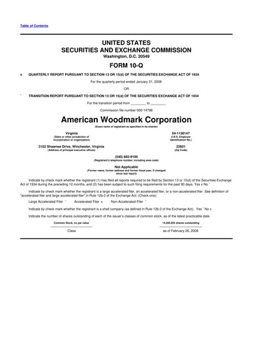 Thumbnail American Woodmark
 10-Q Quarterly Report FY 