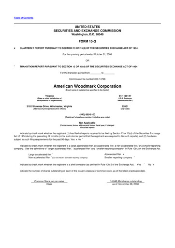 Thumbnail American Woodmark
 10-Q Quarterly Report FY 