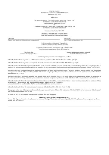 Thumbnail American Woodmark
 10-K Annual Report 