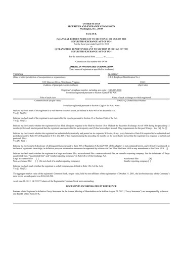 Thumbnail American Woodmark
 10-K Annual Report 2012