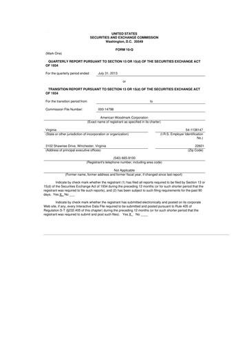 Thumbnail American Woodmark
 10-Q Quarterly Report FY2014 