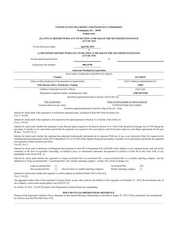 Thumbnail American Woodmark
 10-K Annual Report 2015