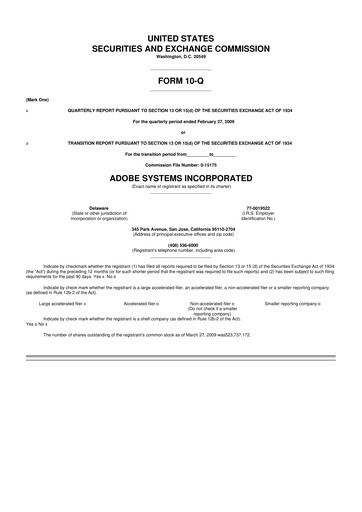 Miniature Adobe 10-Q Rapport trimestriel  