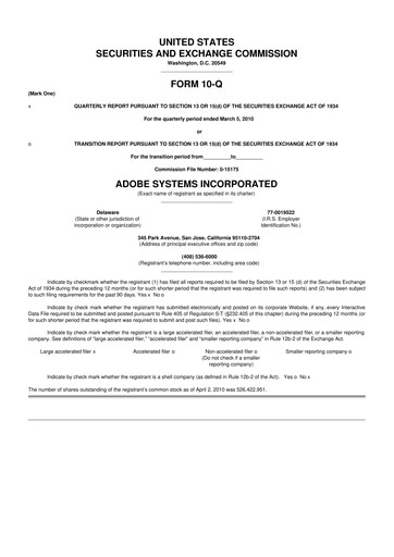 Miniature Adobe 10-Q Rapport trimestriel  