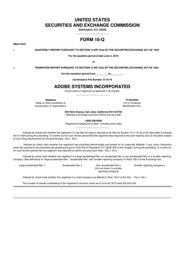 Miniature Adobe 10-Q Rapport trimestriel  