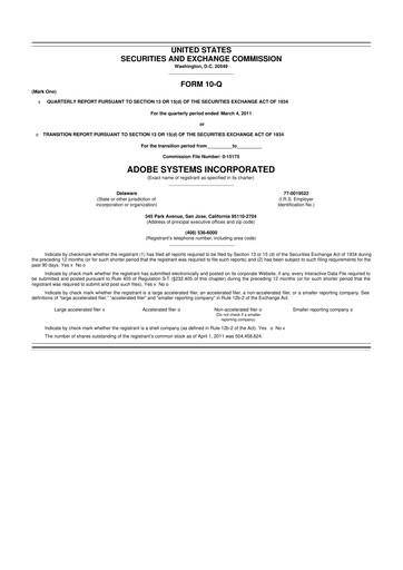 Miniature Adobe 10-Q Rapport trimestriel  