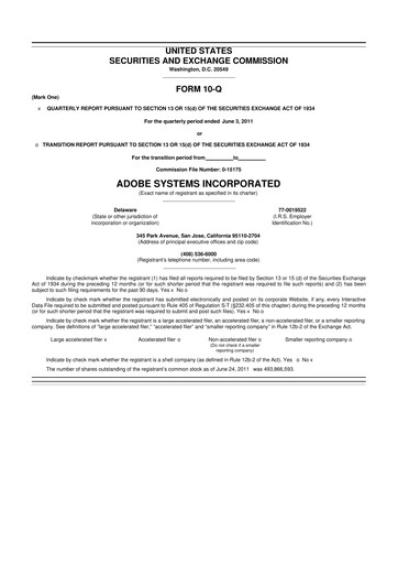 Miniature Adobe 10-Q Rapport trimestriel  